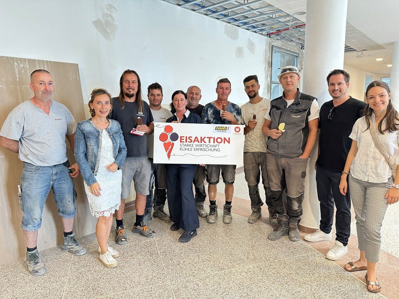 Eis-Aktion 2026 auf der Baustelle der Volksschule Lichtenberg